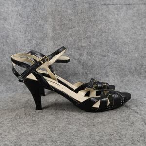 Sensuelle Shoes Womens 7 Strappy Sandal Heels Fashion Black Buckle Ankle Strap